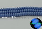 CLU122 15.5 inches 6*10mm rondelle blue luminous stone beads