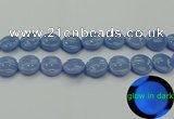 CLU135 15.5 inches 18mm flat round blue luminous stone beads