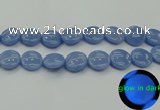 CLU136 15.5 inches 20mm flat round blue luminous stone beads