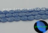 CLU143 15.5 inches 13*18mm oval blue luminous stone beads