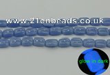 CLU161 15.5 inches 10*14mm rectangle blue luminous stone beads