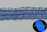 CLU163 15.5 inches 13*18mm rectangle blue luminous stone beads