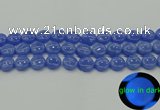 CLU172 15.5 inches 12mm flat round blue luminous stone beads