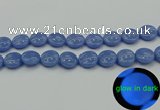 CLU174 15.5 inches 16mm flat round blue luminous stone beads