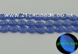 CLU182 15.5 inches 12*16mm oval blue luminous stone beads