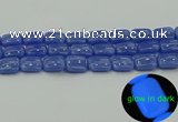 CLU203 15.5 inches 13*18mm rectangle blue luminous stone beads