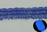 CLU204 15.5 inches 15*20mm rectangle blue luminous stone beads