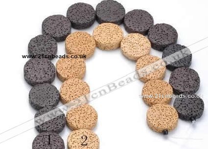 CLV03 14 inches 6*21mm coin natural lava loose beads wholesale