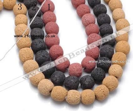 CLV07 14 inch 13mm ball shape natural lava loose beads wholesale