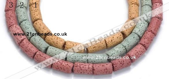 CLV08 14 inches 8*14mm column natural lava loose beads wholesale