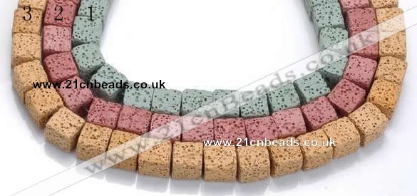 CLV09 14 inches 10mm cubic natural lava loose beads wholesale