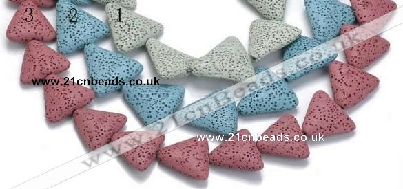 CLV10 14 inches triangle natural lava loose beads wholesale