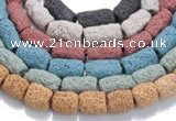 CLV16 14 inches column shape natural lava loose beads wholesale