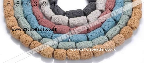 CLV16 14 inches column shape natural lava loose beads wholesale