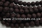 CLV200 15.5 inches 6mm round coffee natural lava beads wholesale