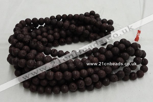 CLV200 15.5 inches 6mm round coffee natural lava beads wholesale