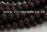 CLV201 15.5 inches 8mm round coffee natural lava beads wholesale