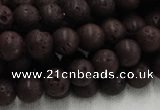 CLV203 15.5 inches 12mm round coffee natural lava beads wholesale