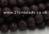 CLV204 15.5 inches 14mm round coffee natural lava beads wholesale