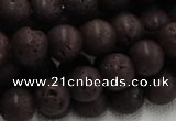 CLV205 15.5 inches 16mm round coffee natural lava beads wholesale