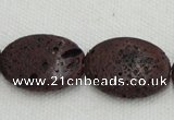 CLV209 15.5 inches 18*25mm oval coffee natural lava beads wholesale