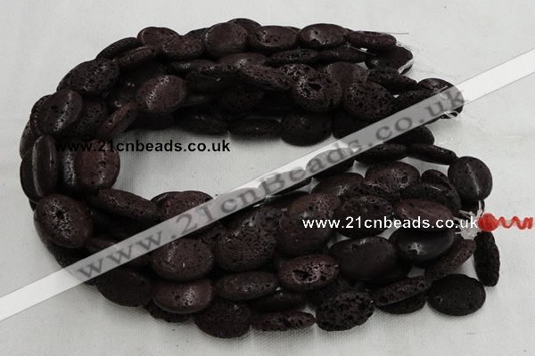 CLV209 15.5 inches 18*25mm oval coffee natural lava beads wholesale