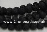 CLV211 15.5 inches 6mm round black natural lava beads wholesale