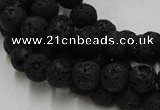 CLV212 15.5 inches 8mm round black natural lava beads wholesale