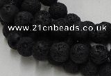 CLV212 15.5 inches 8mm round black natural lava beads wholesale