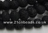 CLV213 15.5 inches 10mm round black natural lava beads wholesale