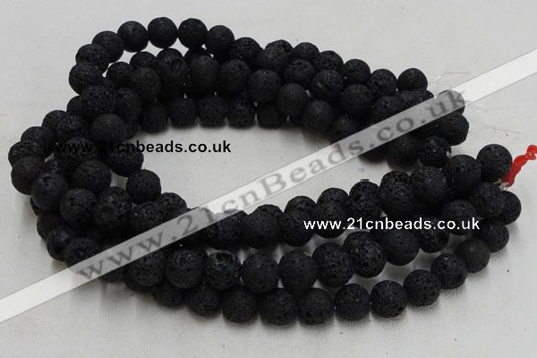 CLV213 15.5 inches 10mm round black natural lava beads wholesale