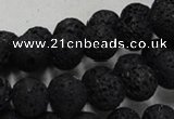 CLV214 15.5 inches 12mm round black natural lava beads wholesale