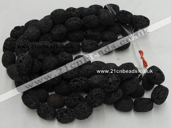 CLV217 15.5 inches 20*26mm freeform black natural lava beads wholesale