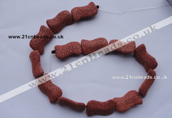 CLV22 15 inches 19*30mm marquise red natural lava beads wholesale