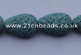 CLV24 15.5 inches 13*19mm teardrop blue natural lava beads wholesale