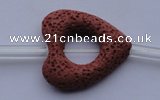 CLV26 15.5 inches 27*29mm heart red natural lava beads wholesale