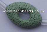 CLV28 16.5 inches 20*32mm oval green natural lava beads wholesale