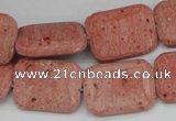 CLV300 15.5 inches 15*20mm rectangle lava beads wholesale