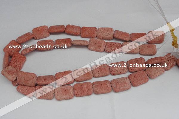 CLV300 15.5 inches 15*20mm rectangle lava beads wholesale