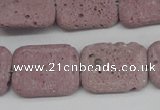 CLV301 15.5 inches 15*20mm rectangle lava beads wholesale