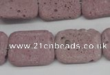 CLV301 15.5 inches 15*20mm rectangle lava beads wholesale