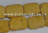 CLV302 15.5 inches 15*20mm rectangle lava beads wholesale