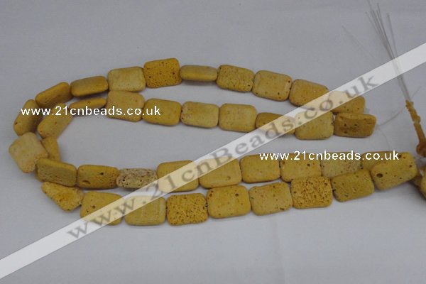 CLV302 15.5 inches 15*20mm rectangle lava beads wholesale