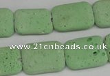 CLV303 15.5 inches 15*20mm rectangle lava beads wholesale