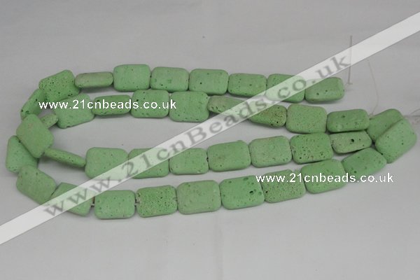 CLV303 15.5 inches 15*20mm rectangle lava beads wholesale