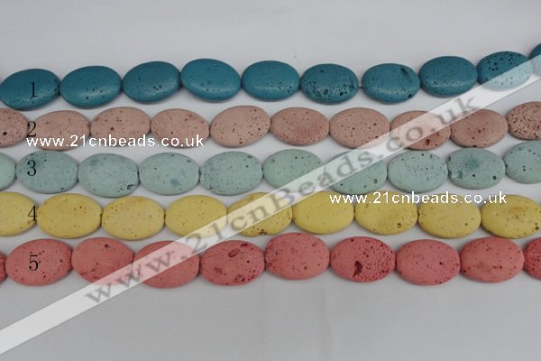 CLV304 15.5 inches 18*25mm oval lava beads wholesale