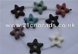 CLV36 16 inches 8*33mm star multicolor natural lava beads wholesale