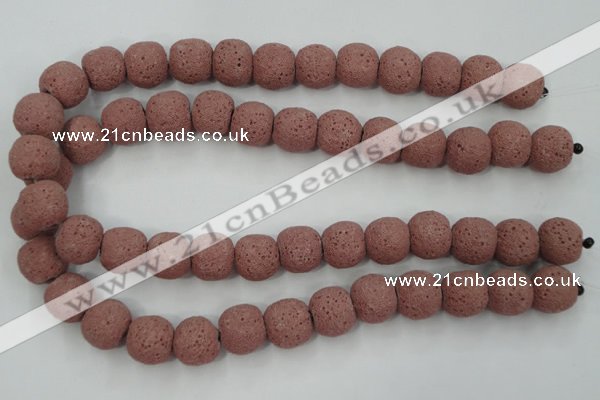 CLV363 15.5 inches 16mm ball dyed lava beads wholesale