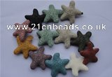 CLV37 14 inches 10*36mm star multicolor natural lava beads wholesale