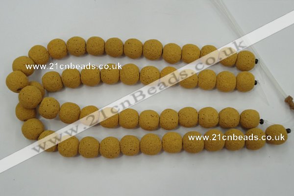 CLV373 15.5 inches 16mm ball dyed lava beads wholesale